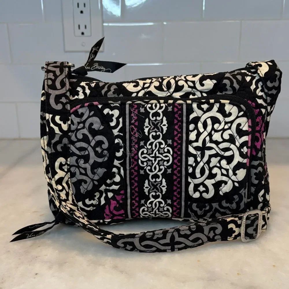 Vera Bradley Purse Canterberry Magenta Quilted Shoulder Bag Crossbody Retired